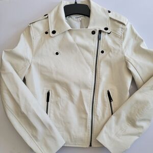 The Drop Tan Faux Leather Moto BikerJacket.